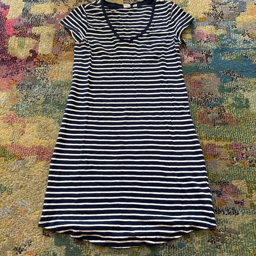 GAP Navy and White Striped Dress